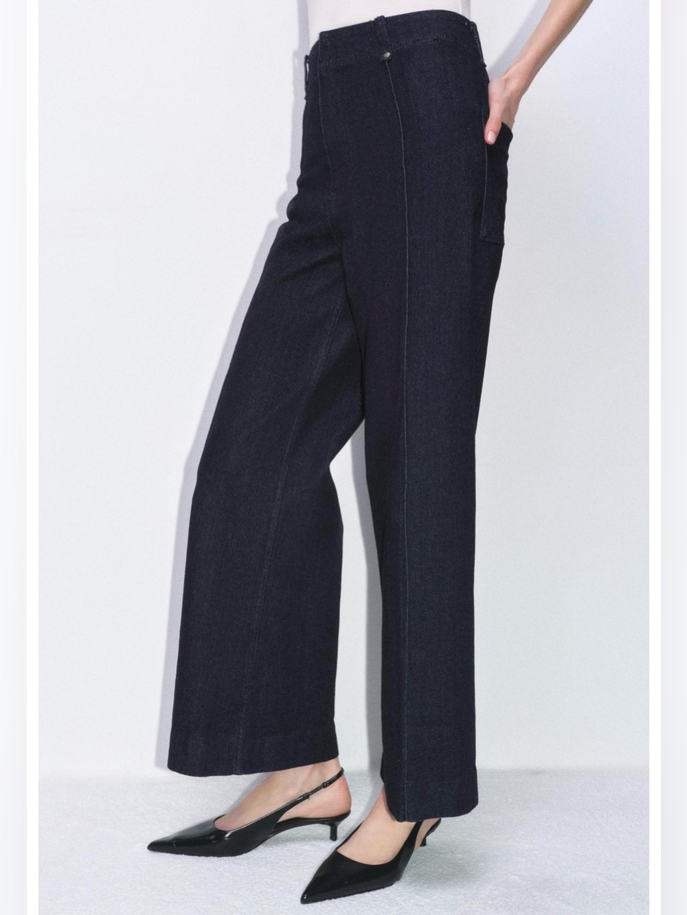 Zara ZW COLLECTION HIGH WAIST WIDE LEG JEANS